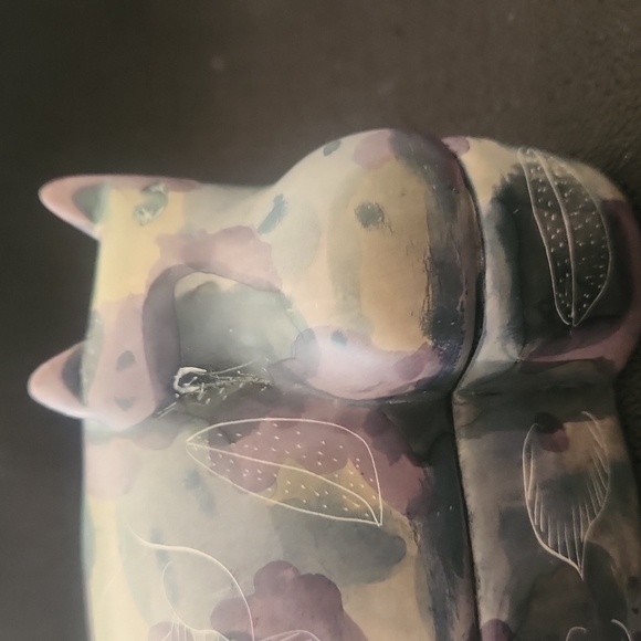 VINTAGE HAND CARVED HIPPOPOTAMUS SOAPSTONE TRINKET BOX. - Picture 2 of 11